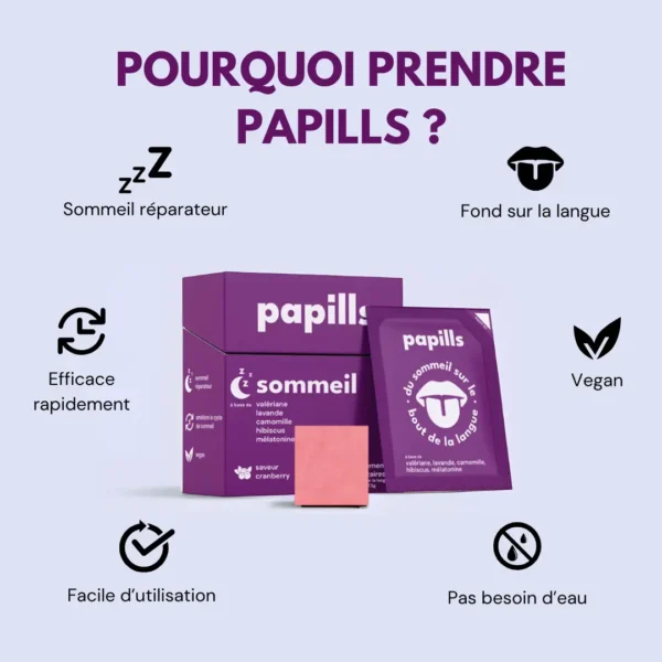 Papills, le complément alimentaire naturel fondant sur la langue pour le sommeil